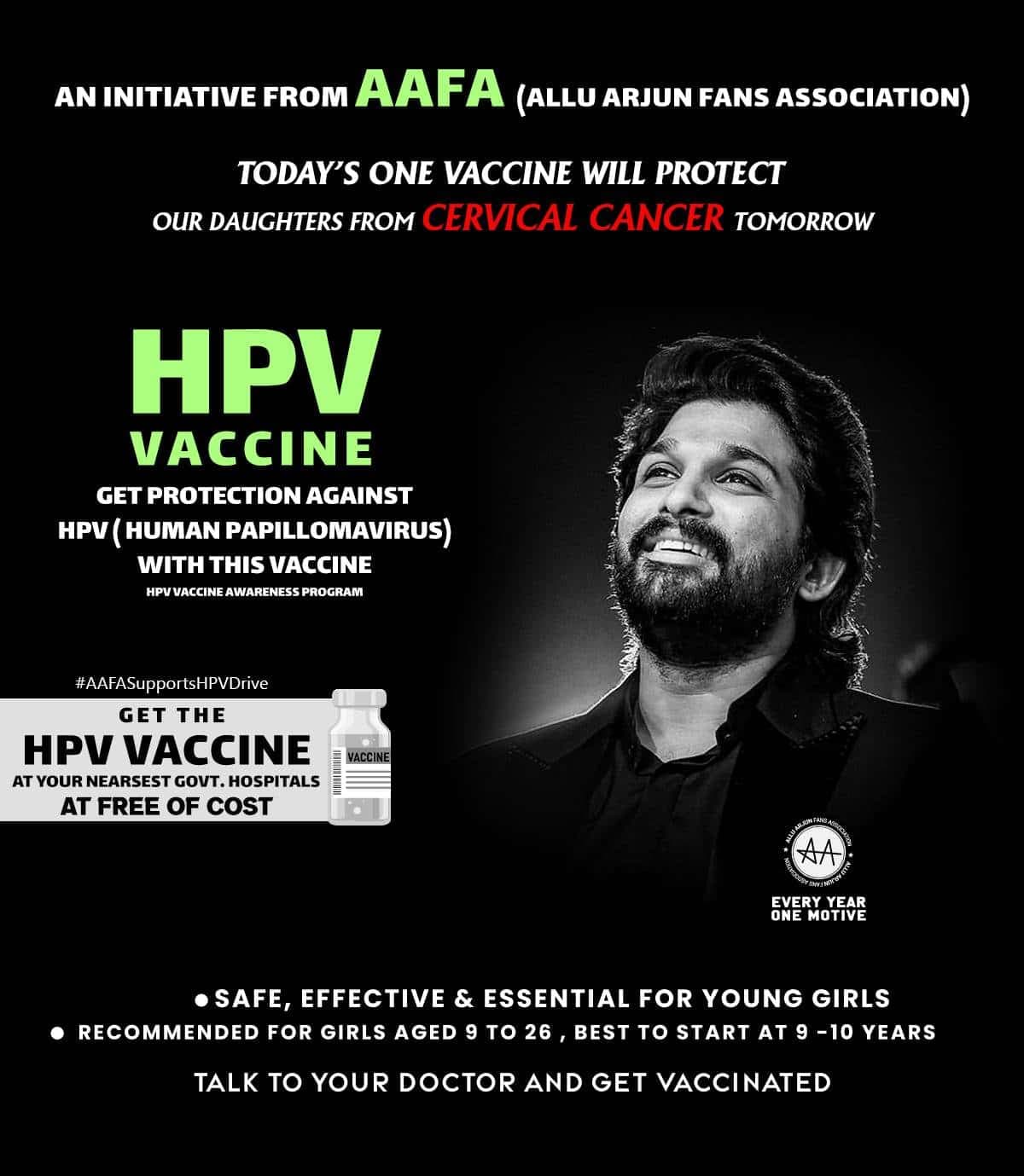 Allu Arjun's Fan Force Finds Purpose: AAFA Champions HPV Vaccination Awareness Drive