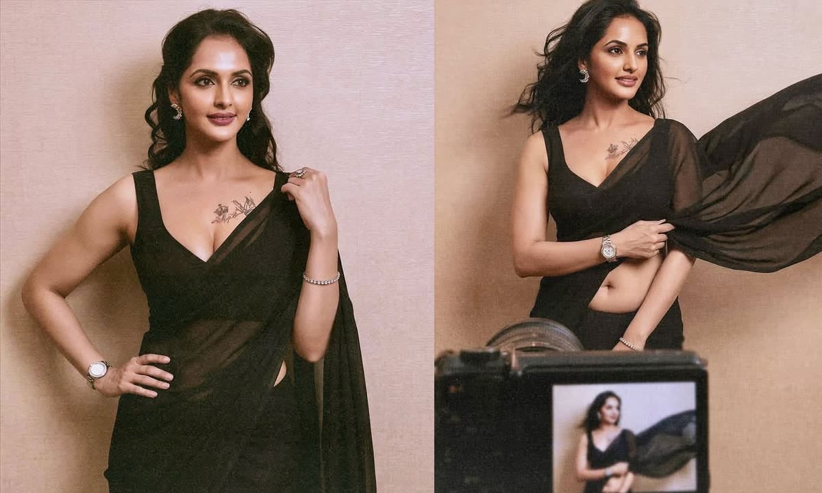 Jyothi Poornaj's Viral Black Saree Look Sparks Style Conversation