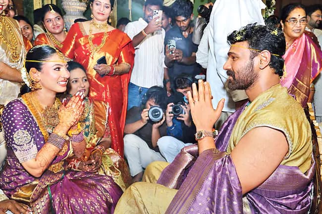 Bellam Konda Sai Sreenivas Ties The Knot With Kavya Reddy At Tirumala