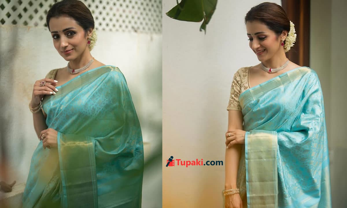 Trisha's Blue Silk Saree at CM Vijay's Swearing-in Creates Shopping Frenzy Across South