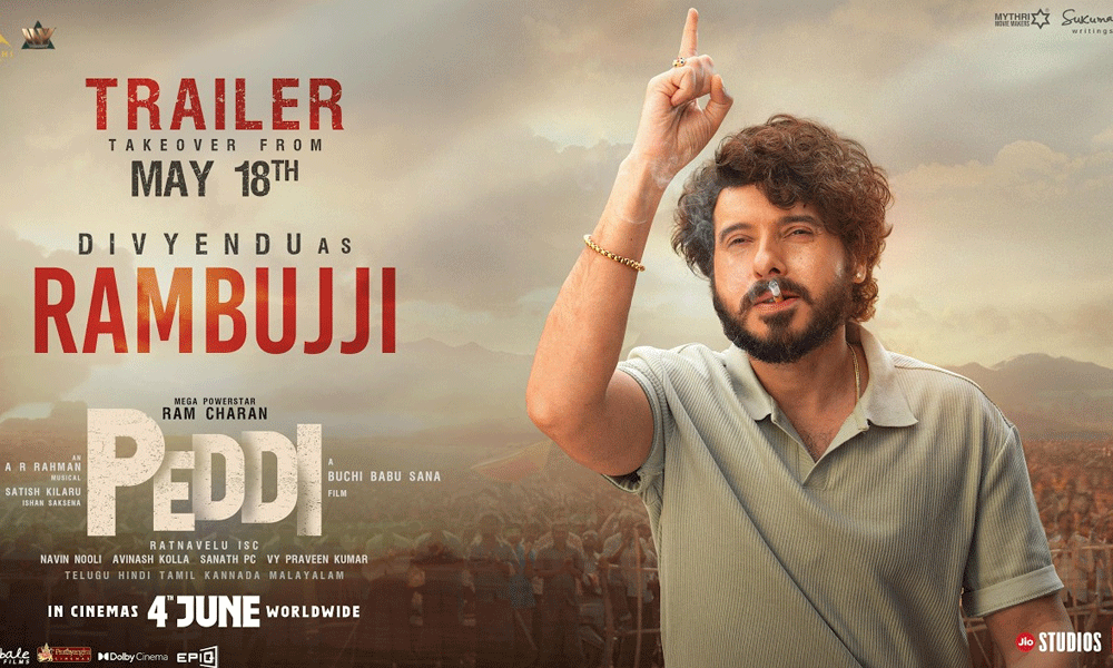 Peddi Unveils Divyenndu's Rambujji Character, Trailer Set for May 18 Release