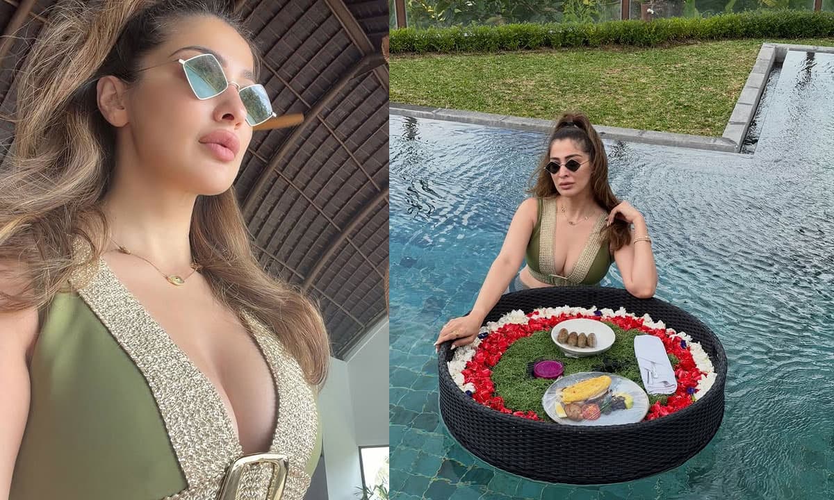 Raai Laxmi Sets Social Media Ablaze with Sultry Poolside Vacation Photos